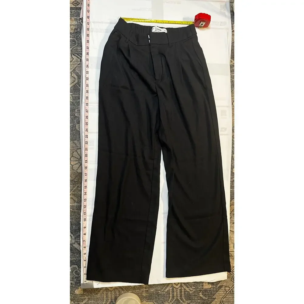 Hollister Women’s Ultra High-Rise Livvy Wide Leg Pants Black Size Small Regular - Picture 3 of 4
